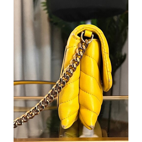 Authentic Tory Burch Yellow Quilted Leather Kira Crossbody - Picture 4 of 14